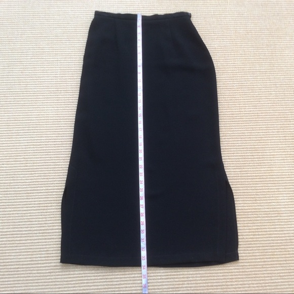 Nordstrom Black Full Length Skirt w/ Slits Size 6 - Picture 5 of 11